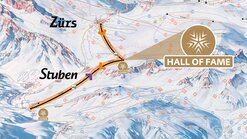 Pistenplan mit dem Standort der Hall-of-Fame