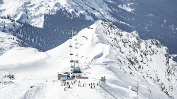 Aerial view of the Valfagehrbahn in the Ski Arlberg ski area