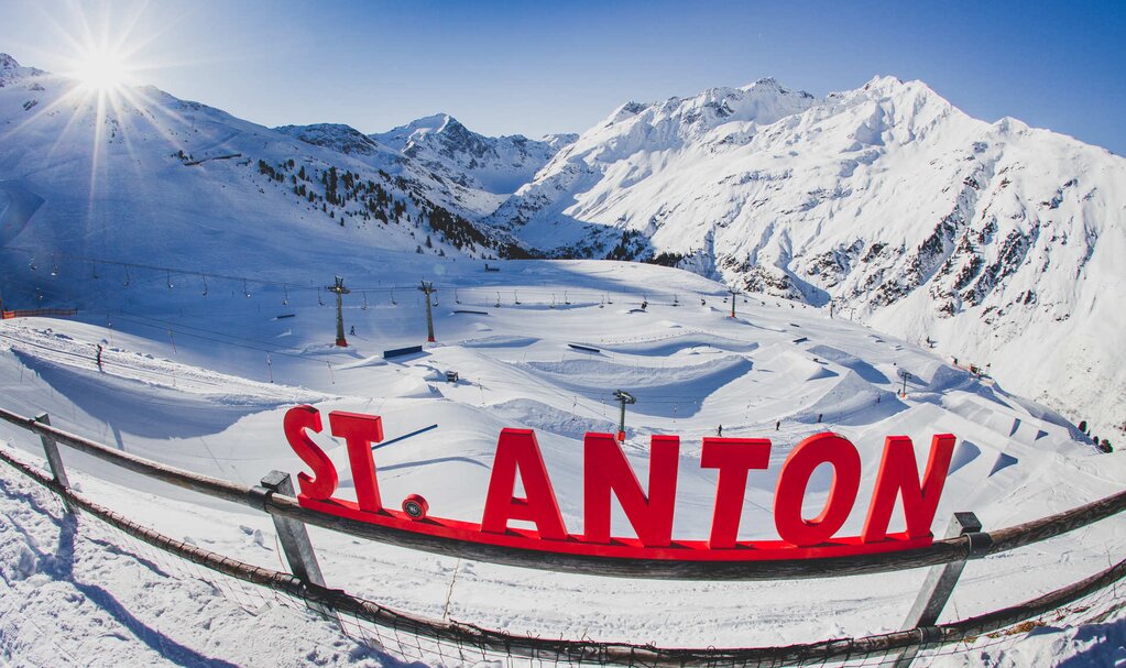 stanton-park - Ski Arlberg Luftaufnahme des Funparks stanton-park im Skigebiet
