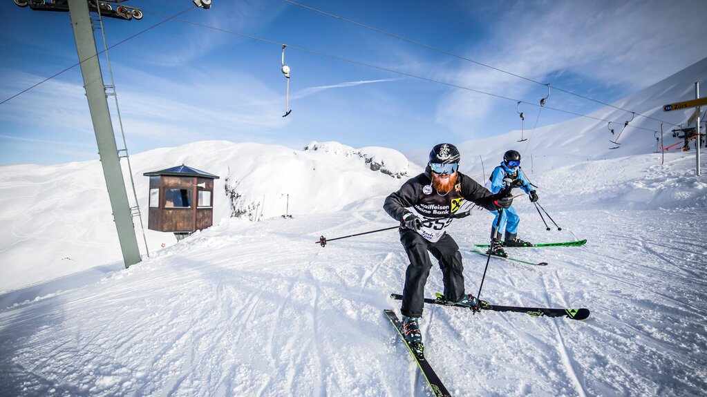 der weiße Ring - Ski Arlberg Participants of the ski race "Der Weiße Ring" in Lech - Oberlech - Zürs