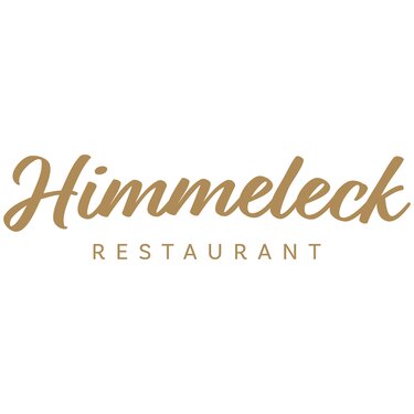 Logo of Restaurant Himmeleck in golden script on white background.