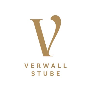 Golden V logo with Verwallstube text on white background.
